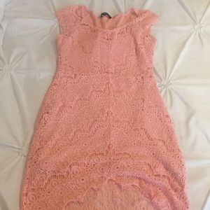 Lace peach coloured mini dress